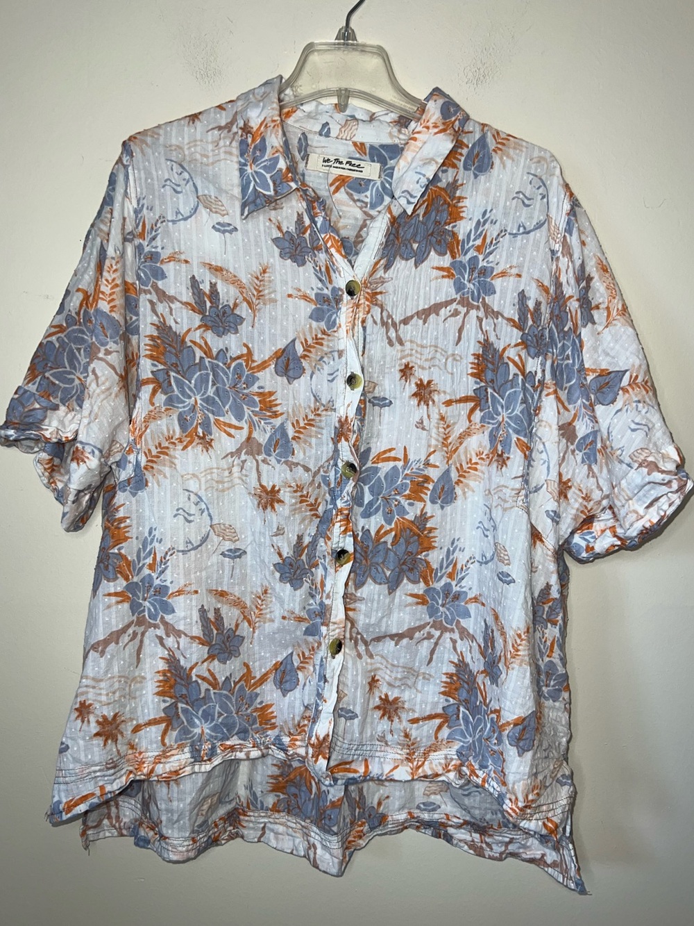 Free People Love Letters Button Down in Ivory Size XL - Picture 9 of 12